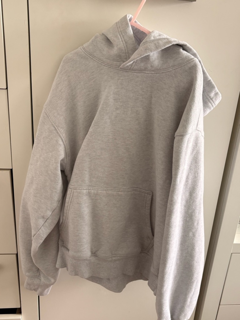 Aritzia TNA heather cloud white boyfriend hoodie